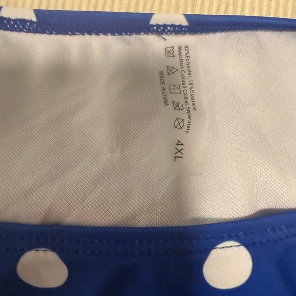 Blue and White Polka Dot Tankini and Bottoms - Picture 7 of 10